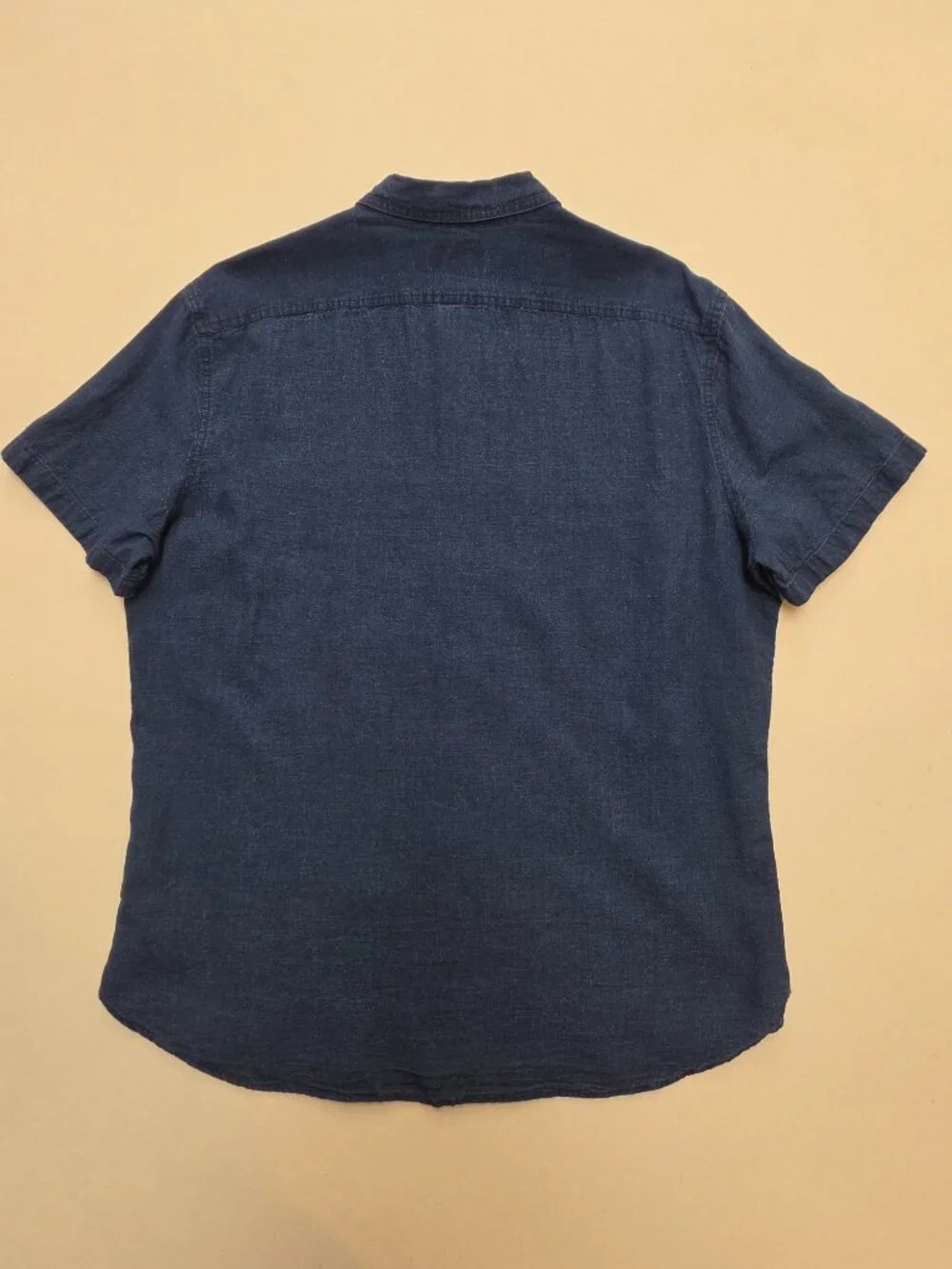 Wallace & Barnes Short Sleeve Linen Blend Classic Fit Button Down L